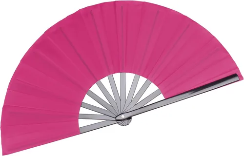 Miniatura 16 de Abanico grande plegable para hombres y mujeres, regalo de baile, tela de nailon de bambú, ventilador de mano negro de 13 pulgadas (bambú negro)