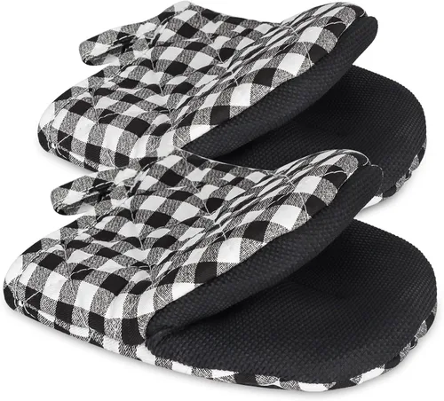 Guantes cortos para horno, resistentes al calor, 500 °F, guantes de cocina con agarre de silicona, antideslizantes para hornear, parrilla, barbacoa,