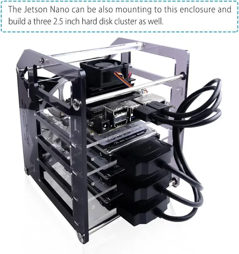 Miniatura 5 de GeeekPi Carcasa apilable para Raspberry Pi, Pi con ventilador de refrigeración 4.724 in RGB LED 5V ventilador para Raspberry Pi 4B/3B+/3B/2B/B+