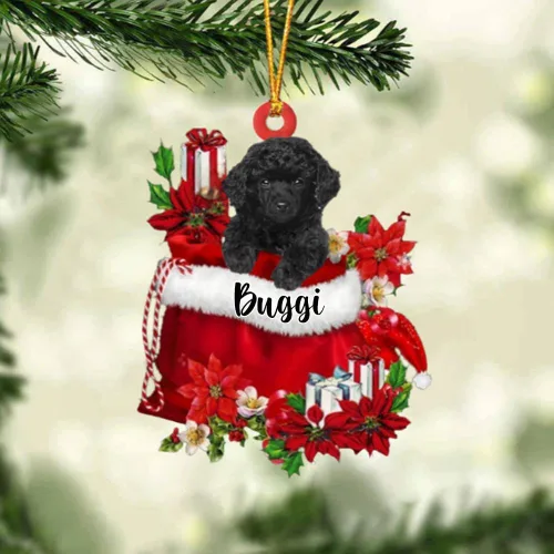 Miniatura 56 de Perro Akita Inu personalizado en bolsa de regalo, adorno de Navidad, nombre personalizado, regalo para amantes de los perros, familia, Navidad