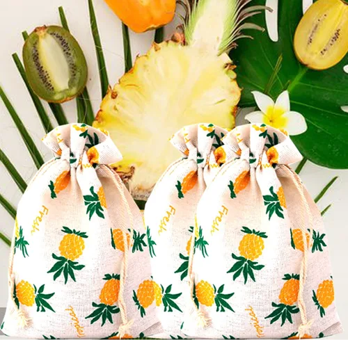 Miniatura 4 de RIGHTA TECH Bolsas de regalo de piña con cordón, bolsa de regalo de piña para boda, despedida de soltera, fiesta de cumpleaños, Luau hawaiano