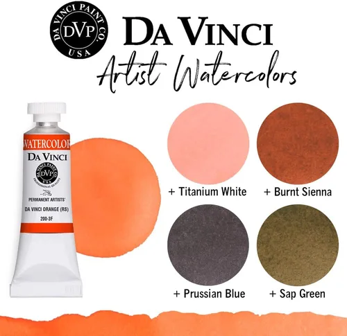 Miniatura 25 de DA VINCI PAINTS Pintura Acuarela Profesional para Artistas, Alizarin Crimson (Quinacridone), 37ml Índigo