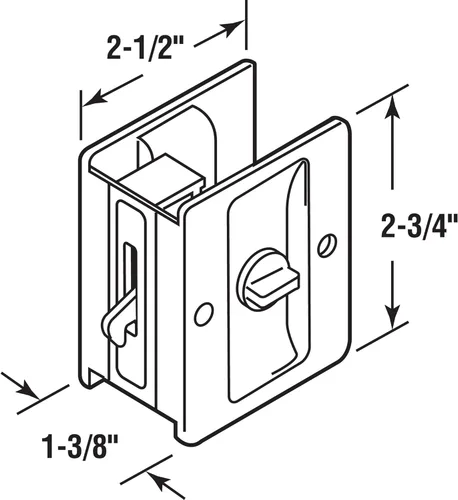 Miniatura 2 de Prime-Line 161495 - Cerradura de privacidad de latón pulido con cerradura de puerta de bolsillo para tirador (paquete individual)