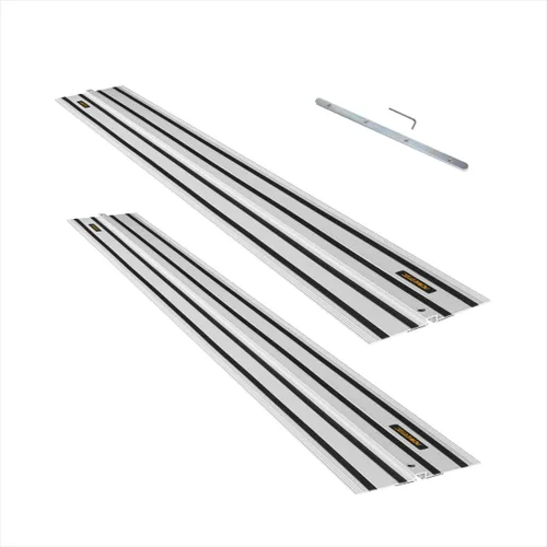 Miniatura 9 de Juego de unión de rieles guía POWERTEC de 110" para sierras de pista Milwaukee - Incluye 2x55" de rieles de aluminio extruido y conectores