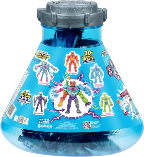 Miniatura 7 de MrBeast Lab Hybrids Mega Pack, revela diferentes piezas híbridas para crear 5 figuras de acción para mezclar y combinar, incluyendo un experimento