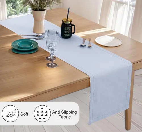 Miniatura 2 de Ruvanti Camino de mesa de lino de 36 pulgadas, dobladillo clásico, lavable, reutilizable, antideslizante, resistente a las manchas, perfecto