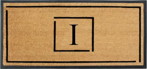 Miniatura 25 de A1HC - Tapete de puerta con monograma de fibra de coco natural para puerta delantera, 24 x 48, felpudo duradero tratado anti-desprendimiento