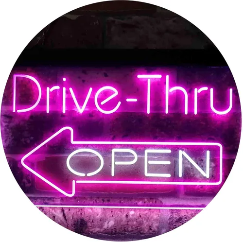 Miniatura 9 de ADVPRO Drive Thru Open Flecha Izquierda Señal de neón LED de doble color, azul y rojo, 24 x 16 pulgadas st6s64-i3827-br