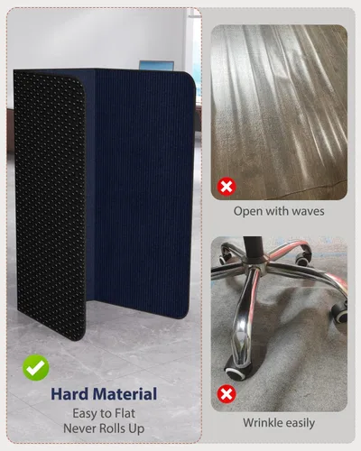 Miniatura 3 de Blvornl Office Chair Mat for Hardwood Floor and Low Pile Carpet, 35.5" x 47.2" Corduroy Surface Desk Rolling Chair Mat for Hard Floors, Heavy Duty