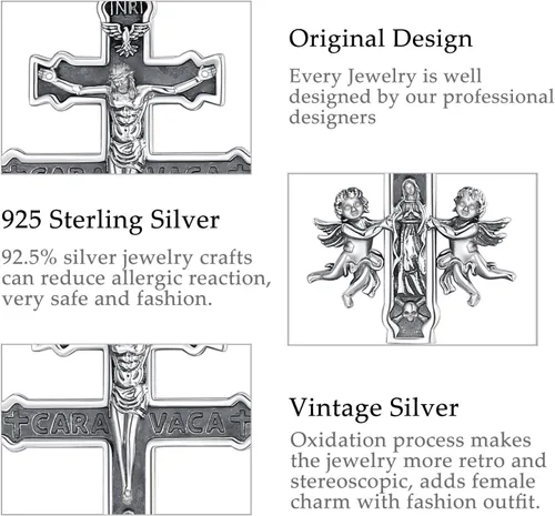 Miniatura 107 de Vito Collar de plata de ley 925 para mujeres y hombres, San Benito, crucifijo, Caravaca, San Cristóbal, San Judas, medalla patronal, amuleto