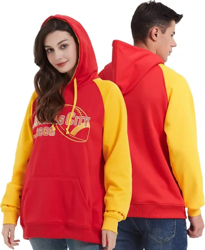 Miniatura 7 de RZUO Sudadera con capucha suave para hombre con bordado de fútbol clásico de la ciudad