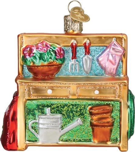 Miniatura 18 de Old World Christmas She Shed - Adorno de cristal soplado para árbol de Navidad, decoración navideña hecha a mano, colección de jardín