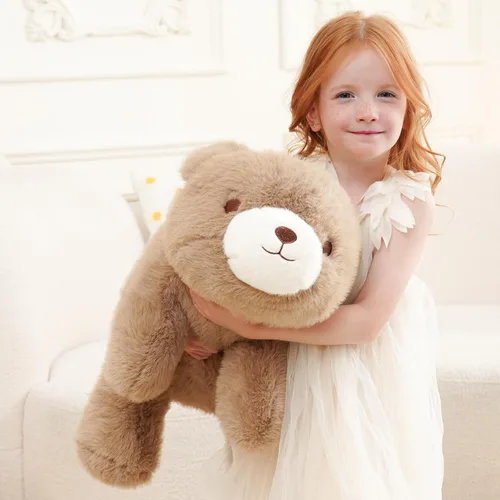 Miniatura 4 de Animales de peluche con peso, peluche de oso, peluche de oso pesado, regalos de juguete para niños y adultos, marrón, 4.5 libras, 25 pulgadas