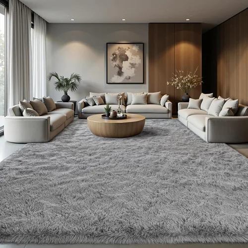 Miniatura 49 de Zentavio Alfombras de área para sala de estar, alfombras grises para dormitorio, alfombra de 4 x 6, alfombra mullida, peluda y suave, shag estética