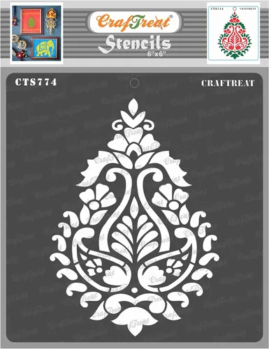 Miniatura 4 de CrafTreat Plantillas para álbumes de recortes, plantillas de mandala de brocado para pintar en madera, paredes, muebles, lienzo, papel, tela, suelo