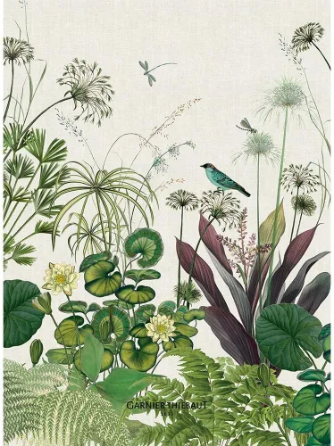 Miniatura 5 de Garnier-Thiebaut, Giardino, Bleu Toalla de cocina, mezcla de algodón/lino Monocromo Fusain