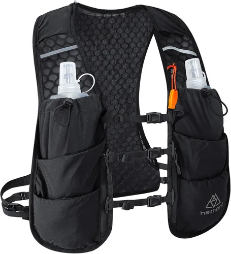 Chaleco de hidratación para correr Haimont, paquete ligero de 5L para mujer y hombre, para correr en senderos | Bounce-Free Fit, Front Fuel Storage,