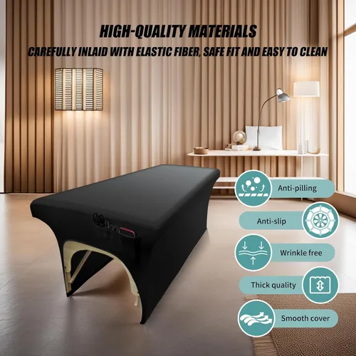 Miniatura 6 de Funda de Cama de Pestañas Limpiable de Cuero PU para Mesa de Masaje, Funda de Cama de Spa Impermeable y Reutilizable, Libre de Olor y de Alta