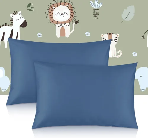 Miniatura 8 de Funda de almohada de algodón para niños pequeños de 14 x 20 pulgadas, sobre de algodón de fibra larga, ultra suave, transpirable, duradero, funda
