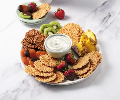 Miniatura 6 de Reko Tea Fusions - Galletas de gofre, té negro y grosella, paquetes de aperitivos envueltos individualmente, pizzelas italianas finas sin sabores ni