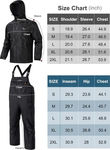 Miniatura 7 de Rodeel Conjunto de chaqueta impermeable y overol, chaqueta impermeable para lluvia, máxima protección para aventuras al aire libre
