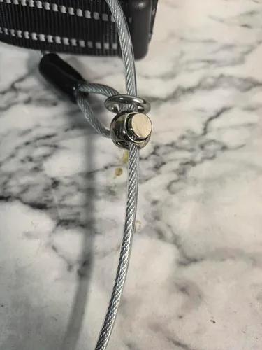 Miniatura 5 de Correa retráctil para perros de 16 pies a prueba de mordidas, cuerdas de alambre antimasticación, cinta de nailon, freno con una sola mano Negro