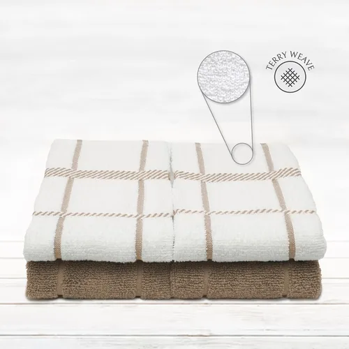 Miniatura 2 de Toallas de cocina 100% algodón de terry Mellow Buff, paquete de 4, 16 x 26 pulgadas, toallas de cocina súper suaves y absorbentes, perfectas