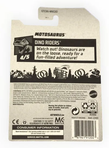 Miniatura 2 de DieCast Hot Wheels Motosaurus (naranja/verde) - Dino Riders 4/5 [2021 Treasure Hunt]