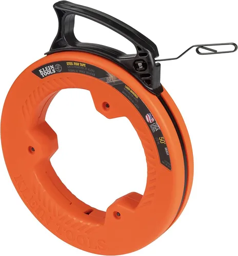 Miniatura 2 de Klein Tools 56331 Cinta de pescado, extractor de alambre de acero y sierra plegable 31737/sierra para paneles de yeso, sierra de mano con bloqueo a