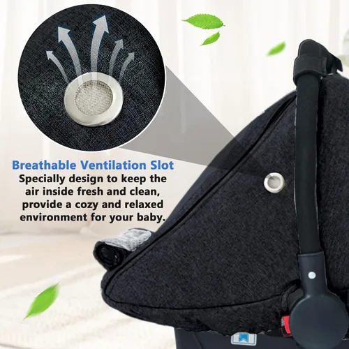 Miniatura 3 de Fairy Baby Funda de asiento de automóvil de invierno para asiento de automóvil con ventana de malla (negro), fundas de asiento de automóvil cálidas