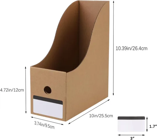 Miniatura 2 de Paquete de 35 organizadores de cartón para archivos, revistas, caja de almacenamiento plegable para revistas, estante de documentos, organizador