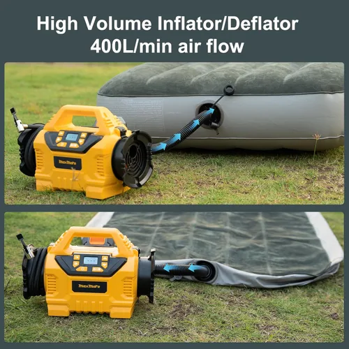 Miniatura 5 de MaxMore Inflador/desinflador portátil de neumáticos compatible con batería DeWalt 20V (solo herramienta), bomba de compresor de aire inalámbrica