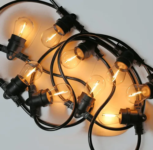 Miniatura 6 de Paquete de 15 bombillas LED S14, bombillas de repuesto inastillables e impermeables de 1 W, bombillas LED Edison con base E26, blanco cálido 2200 K