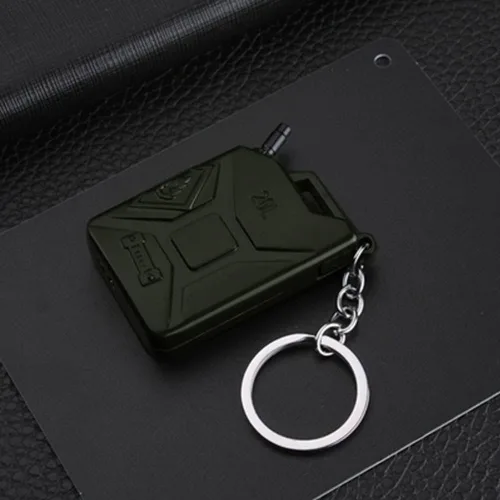 Miniatura 4 de Geniales llaveros encendedores de butano recargable, con forma de barril de gasolina, regalos únicos para hombres, velas de cumpleaños, accesorios
