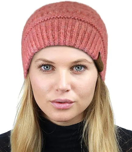Miniatura 24 de C.C Trendy Warm Chunky Soft Stretch Cable Knit Beanie