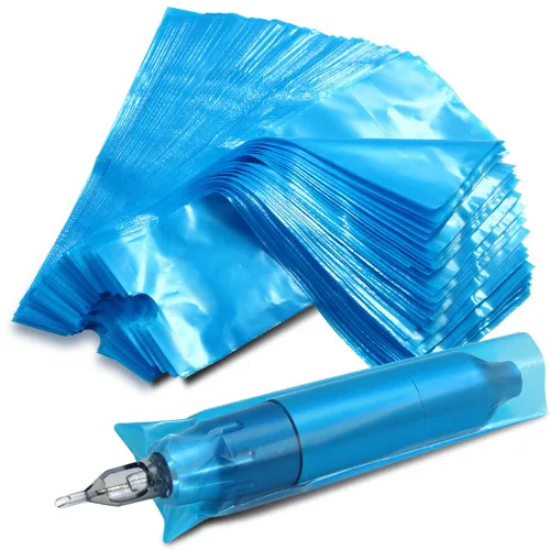 Miniatura 7 de Cubiertas para máquinas de bolígrafos y cintas de agarre, 200 piezas de cubiertas para máquinas de tatuaje con 4 fundas de agarre de 7.5 x 2.7