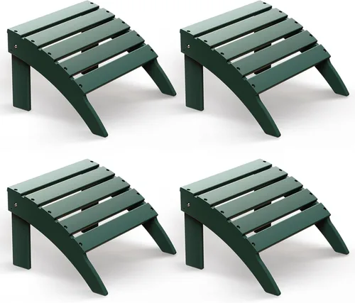 Miniatura 26 de Briopaws Otomana Adirondack plegable, silla Adirondack de polietileno de alta densidad resistente a la intemperie, reposapiés de plástico para Blanco
