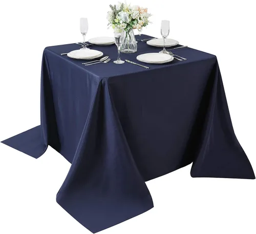 Miniatura 129 de Cupuamon - Mantel rectangular de 60 x 84 pulgadas, tela de poliéster lavable para decoración de bodas, fiestas, cenas y banquetes