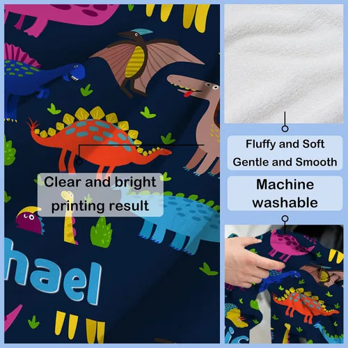 Miniatura 36 de Artsadd Manta de bebé personalizada para niños y niñas con nombre, manta personalizada con nombre de bebé con patrón de unicornio, manta