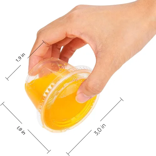 Miniatura 4 de EDI recipientes de plástico transparentes descartables con tapa, 2 onza, Transparente