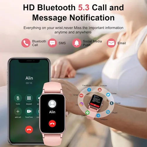 Miniatura 3 de Reloj inteligente para mujer, reloj inteligente de 1.57 pulgadas (respuesta/hacer llamada), nuevo rastreador de fitness 2025 con más de 110 modos