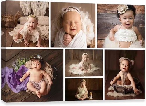 Miniatura 12 de DOARTDO Impresiones en lienzo personalizadas con tus fotos, collage personalizado de arte de pared para familia, boda, bebé, mascota, perro, marco 9