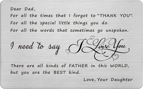 FALOGIJE Tarjeta de cartera para papá de hija - You Are the Best Kind Father in the World - Día del Padre, regalos de cumpleaños para papá de parte