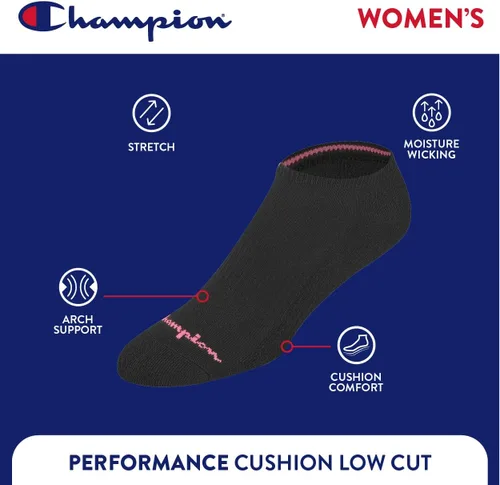 Miniatura 3 de Champion paquete de 6 calcetines invisibles que permanecen secos el doble, para mujer