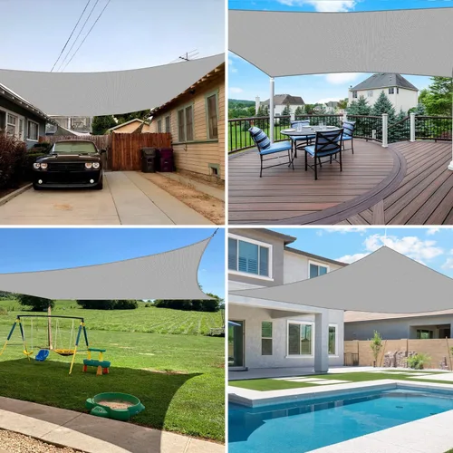 Miniatura 2 de E&K Sunrise - Toldo parasol rectangular de 10 x 12 pies, bloquea los rayos UV, para pérgola, patio, jardín al aire libre (gris)