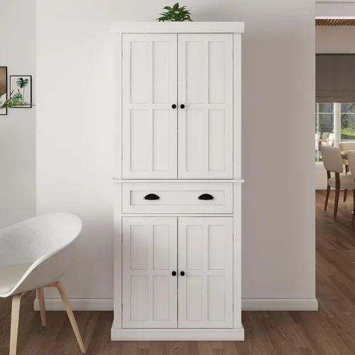 Miniatura 9 de Gabinete de despensa de cocina independiente de 72 pulgadas, armario de almacenamiento alto con puertas y estantes para cocina, armario de cocina