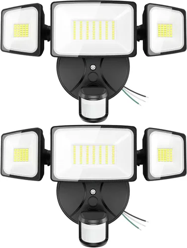 Miniatura 10 de Onforu Paquete de 2 luces LED de 75 W con sensor de movimiento para exteriores, iluminación exterior de atardecer al amanecer de 7000 lm, luz