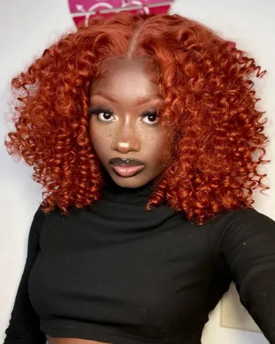 Miniatura 2 de Pelucas rizadas con encaje frontal para mujeres negras, peluca de encaje frontal corta y rizada prearrancada con abuelitos, aspecto natural, afro
