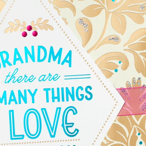 Miniatura 5 de Hallmark Tarjeta para abuela (So muchas cosas que amo de ti) de nieto, nieta, tarjeta de cumpleaños para nana, pensando en ti, día de la madre