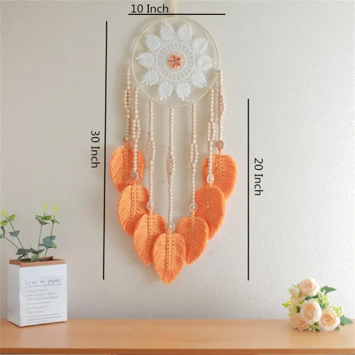 Miniatura 4 de Atrapasueños para colgar macramé, tapiz bohemio para pared, tapiz hecho a mano, decoración de pared para el hogar, frontón de pared de 10 x 30